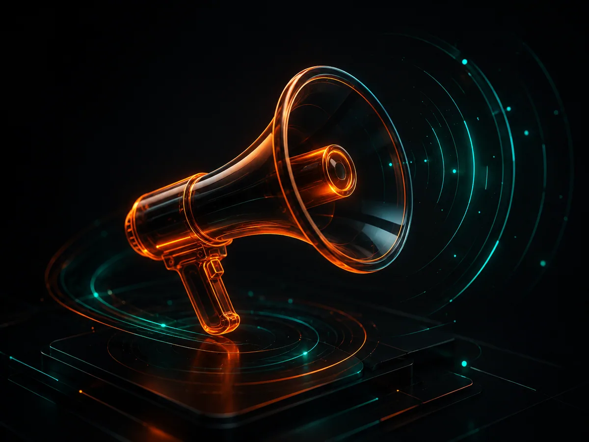 Neon megaphone representing e-commerce marketing campaign adaptation.